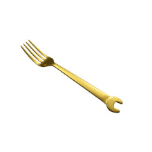 2Pcs Stainless Steel Wrench Shape Fork Spoon Dinner Fruit Dessert Long Tableware Forks Tool Picnic Bento Accessories