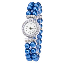 2 Pcs Women's Watch Pearl String Bracelet Watches Women Ladies Fashion Quartz-watch Female Wristwatch Women