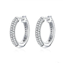 Silver plating Luxury Hoop Earrings for Women Wedding Engagement Jewelry Gifts