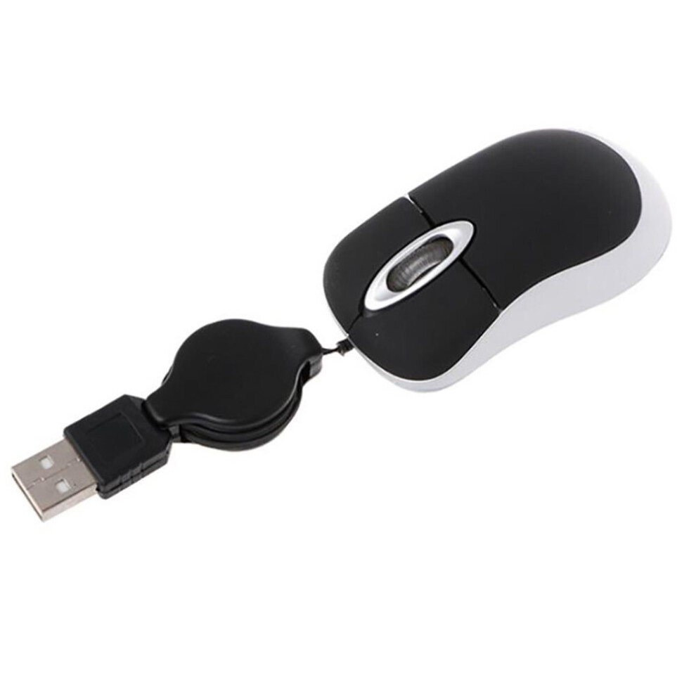 3 Key Mini Mouse Stylish Optical Mouse With Retractable Cable