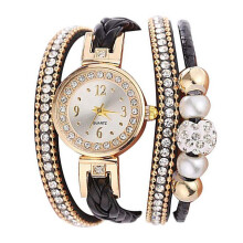 2 Pcs Women Multi-layer Rhinestone Bead Decor Bracelet Watch Quartz Watch Women Watches