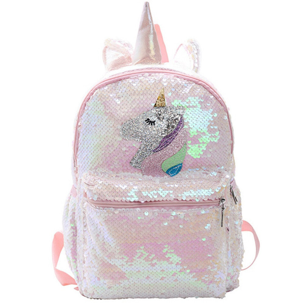 Unicorn Sequin Backpack Cartoon School Bag School Bookbag large capacity Book food Storage Double Shoulder Backpack Travel Bag
