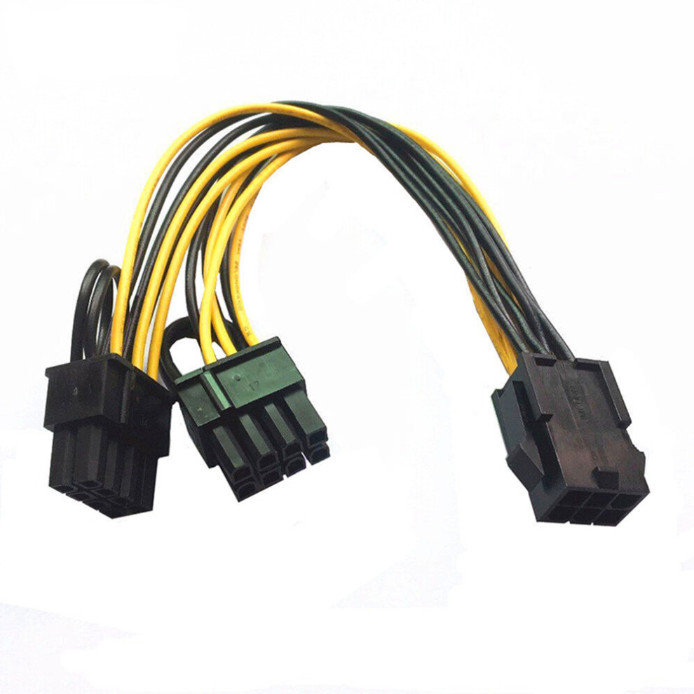 Pci-E 6-Pin To Dual 6+2-Pin (6-Pin/8-Pin) Power Splitter Cable Graphics Card Pcie Pci Express 6Pin To Dual 8Pin Power 701942842818