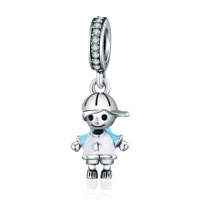 Silver plating Couple Boy Pendant Charm Fit Charm Bracelet DIY Jewelry