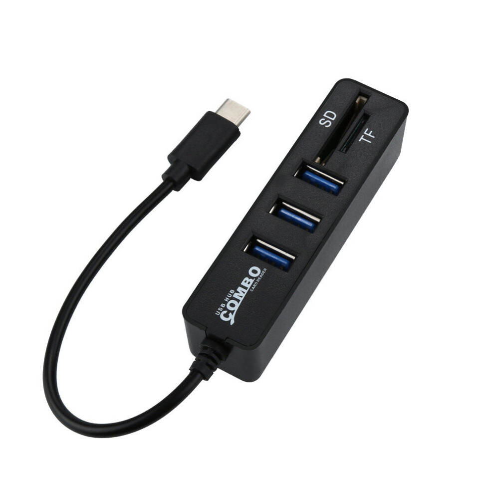 2 In 1 Type-C Otg Usb 2.0 Hub Splitter Combo 3 Ports & Sd/Tf Card Reader 6J16 Drop Shipping 777178717046