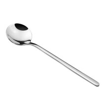 10Pcs Stainless Steel Teaspoon Round Shape Coffee Spoon Dessert Ice Cream Fruit Spoon Teaspoons Kitchen Drinking Flatware 13cm