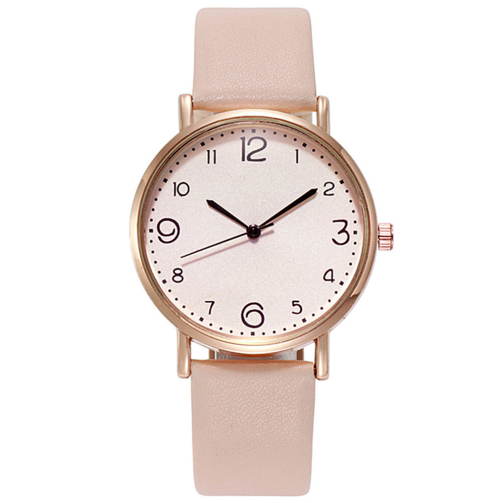 Chaochuang 2 Pcs Watch For Woman Wristwatch Casual Quartz Leather Band Clock