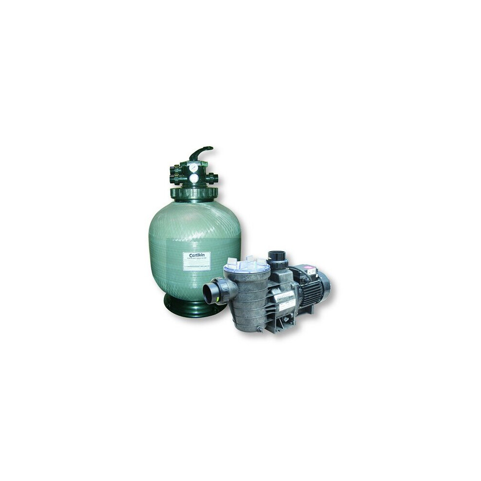 Certikin 24" Vision Top Mount Filter With Valve And Sand And Aquaspeed 1Hp Single Phase Pump (Suitable For Vycon Pools 32' X 16'; 38' X 16'; 40' X 20