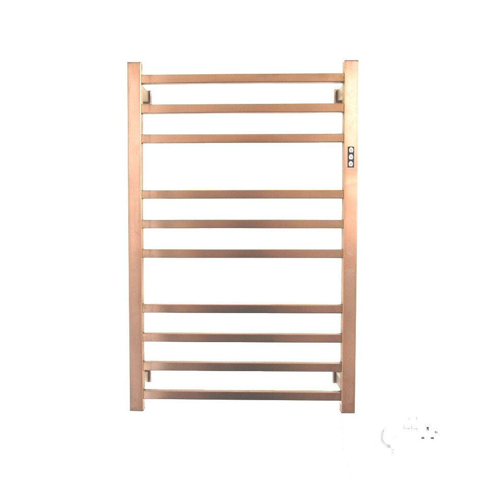 New Zanex Squire Electric Thermostatic Heated Towel Rail Warmer With Timer Radiator Bathroom Rose Gold