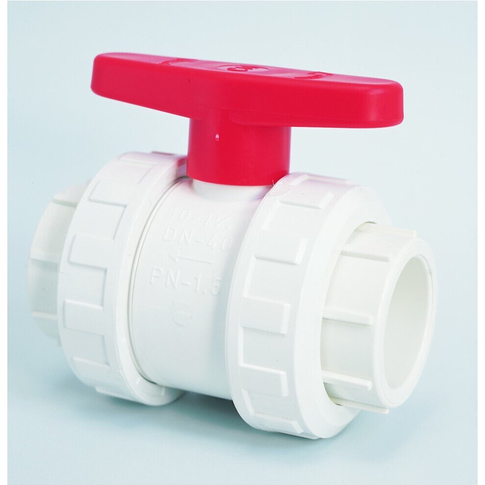 Certikin 1Â½" Double Union Ball Valve Pvc (C0015c) 5060228480348