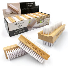 3x Wooden Nail Brush Cleaning Scrubbing Double Sided Cleaner