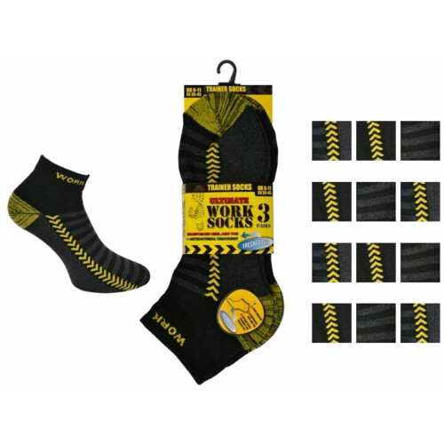 New Men's Trainer Socks Sport Work Boot Ankle Cushioned Sole Heel Toe Size 6-11 1