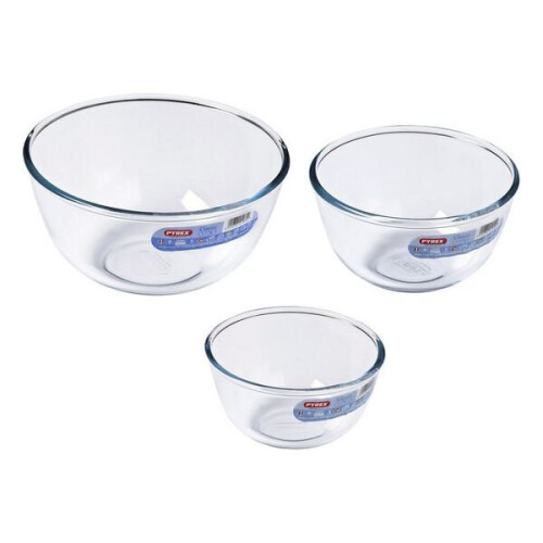 Pyrex Set of bowls Pyrex Transparent Borosilicate Glass (3 pcs)