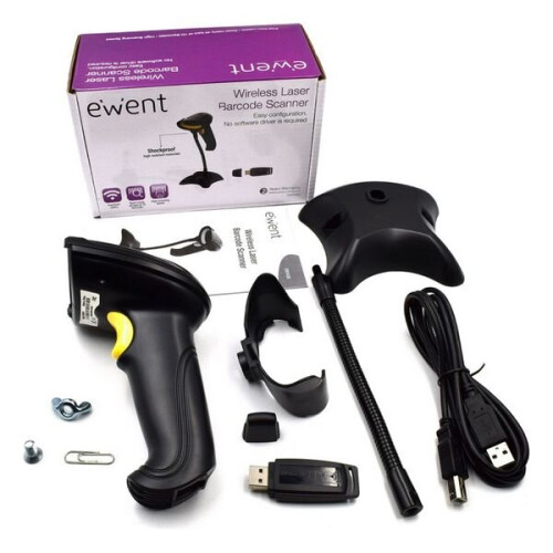 Barcode-Scanner mit Halter Ewent EW3430 LED USB Schwarz 2