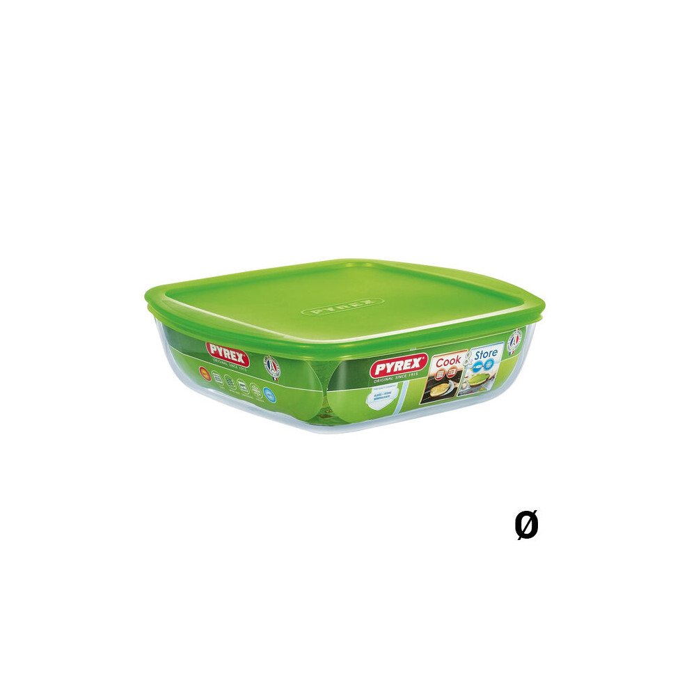 Pyrex Hermetic Lunch Box C&S Transparent Borosilicate Glass/14 X 12 X 14 Cm