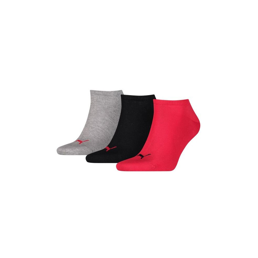 Ankle Sports Socks Puma SNEAKER (3 Pairs) Grey Black Red/43-46