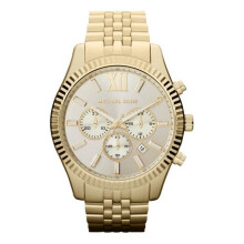 Montre Homme Michael Kors MK8281 - 45 mm, cadran doré, acier durable, chronographe, 10 ATM