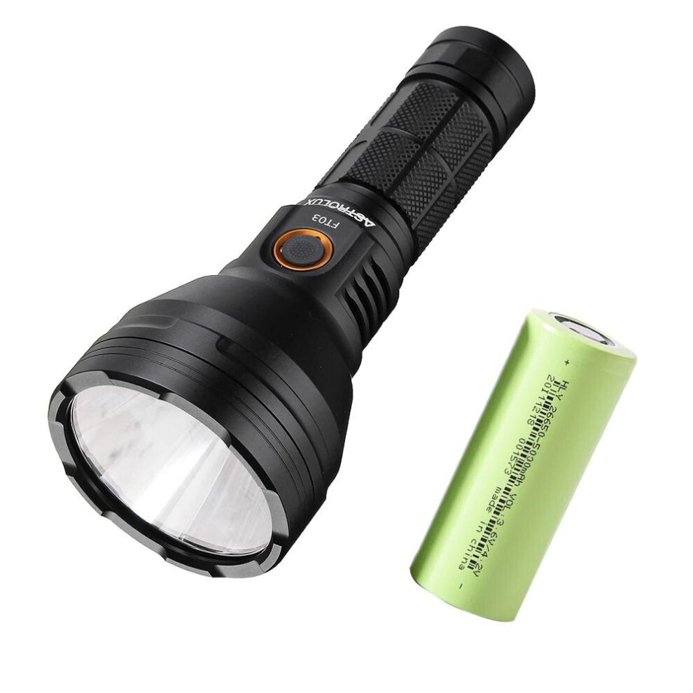 (6500K) USB-C Rechargeable Flashlight + 26650 5000mAh Power Battery