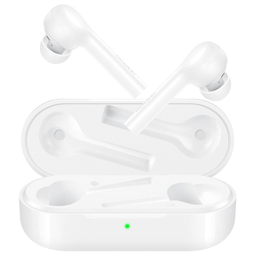 (White) Wireless Earphone Stereo Voice Assistant IP54 Waterproof In-Ear Double Tap Control 12 Hours