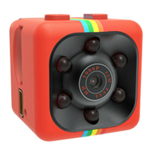 (Red) Mini Hidden DVR Spy Camera HD 1080P Night Vision Home Security Motion Detection
