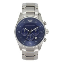 Montre Homme Armani AR5860 (40 mm) - cadran bleu, boîtier et bracelet acier, mouvement quartz, étanche 5 ATM, élégante et polyvalente