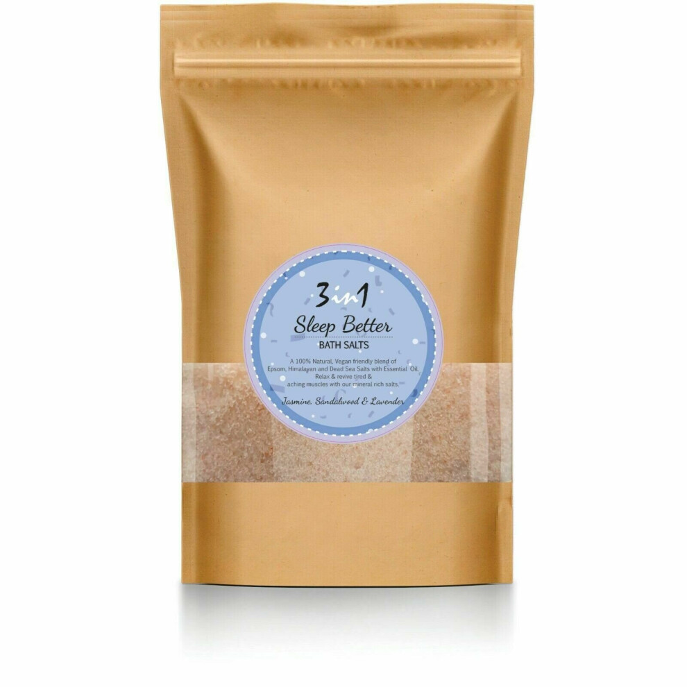 (1Kg, Sleep Better) 3in1 Epsom Salts Himalayan Pink Salt Dead Sea Salt