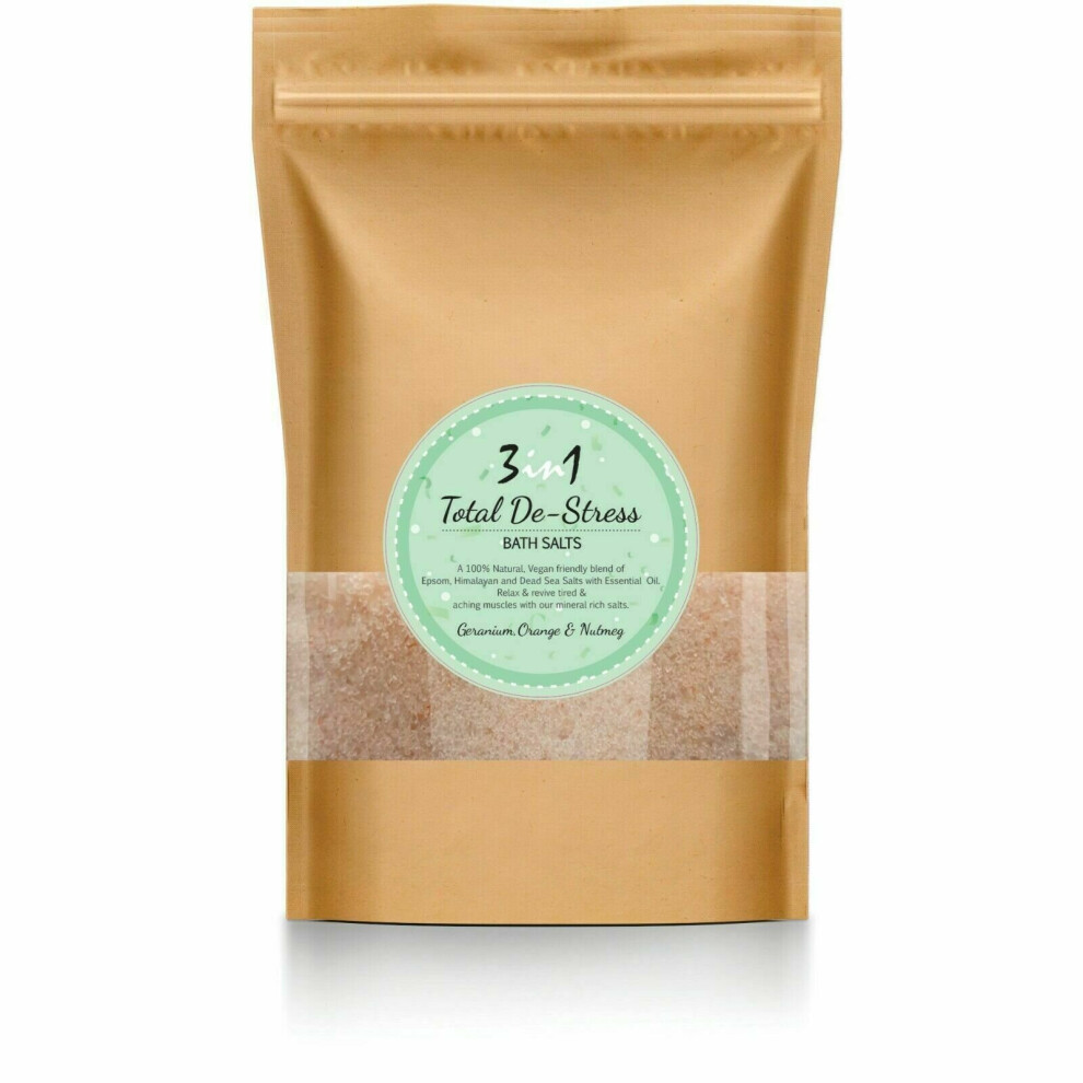 Pure Source Nutrition Pink (1Kg, Total De Stress) 3In1 Epsom Salts Himalayan Salt Dead Sea Salt