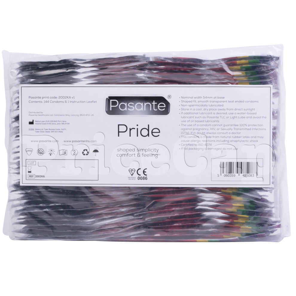 Pasante 144 X Pride Gay Condoms I Comfort Shaped & Feeling | Sealed Pack