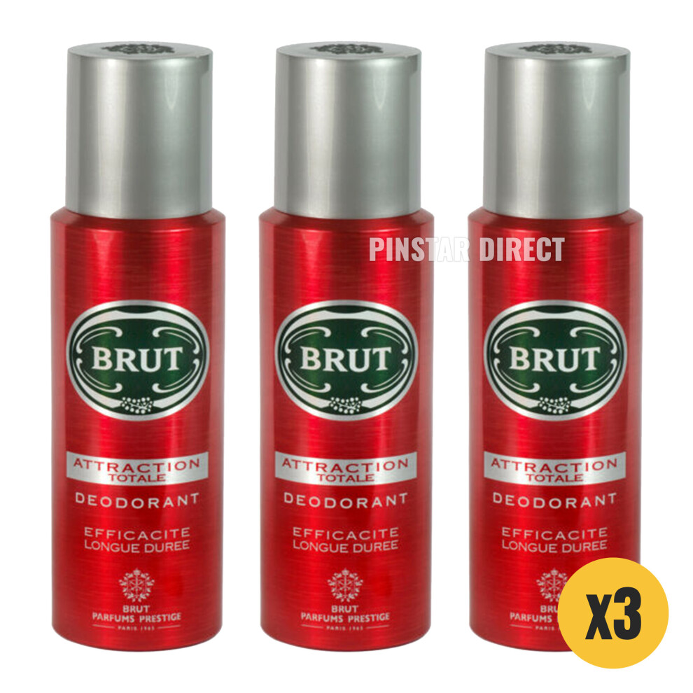 Brut Attraction Deodorant 200ml x3