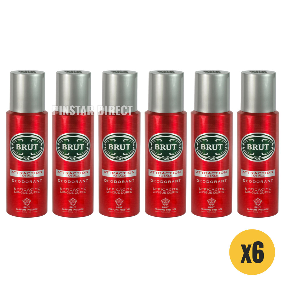 Brut Attraction Deodorant 200ml x6