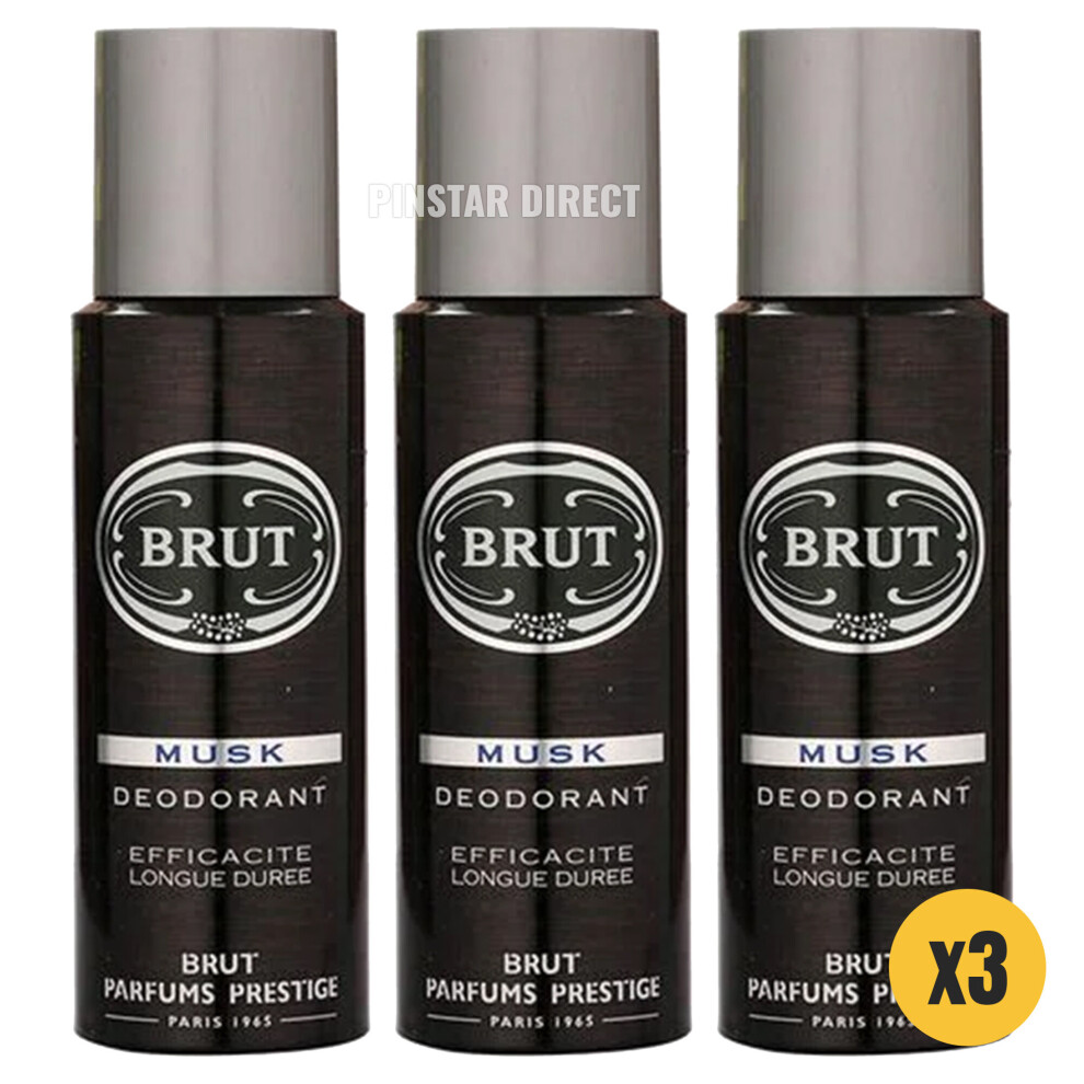 Brut Musk Deodorant 200ml x3