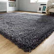 (Dark Grey, 200 x 290 cm) Non Slip Thick Shaggy Large Hallway Runner Rugs