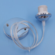 (Silver) 1m Light Pendant Fitting Suspension Set Light Base