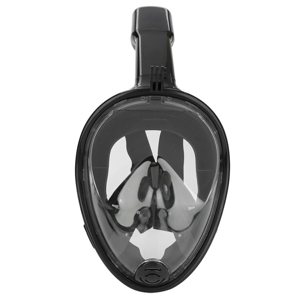 (Black, S/M) Snorkel Face Mask Swimming Scuba Set Full Anti-Fog Diving For Gopro Kid Adult