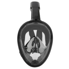 (Black, L/XL) Snorkel Face Mask Swimming Scuba Set Full Anti-Fog Diving For Gopro Kid Adult