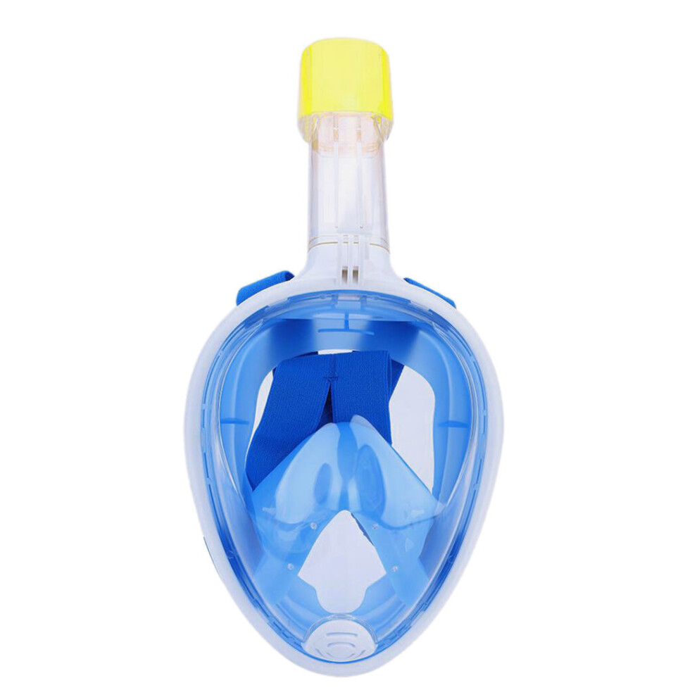 (Blue, S/M) Snorkel Face Mask Swimming Scuba Set Full Anti-Fog Diving For Gopro Kid Adult