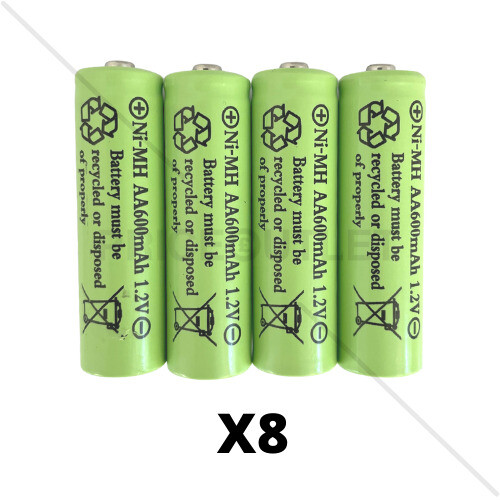 (8 pack) AA Rechargeable Solar Light Batteries 1.2v 600mAh