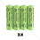 (4 pack) AA Rechargeable Solar Light Batteries 1.2v 600mAh 1