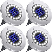(Cold White) 12LED Solar Power Ground Lights Floor Decking Lawn