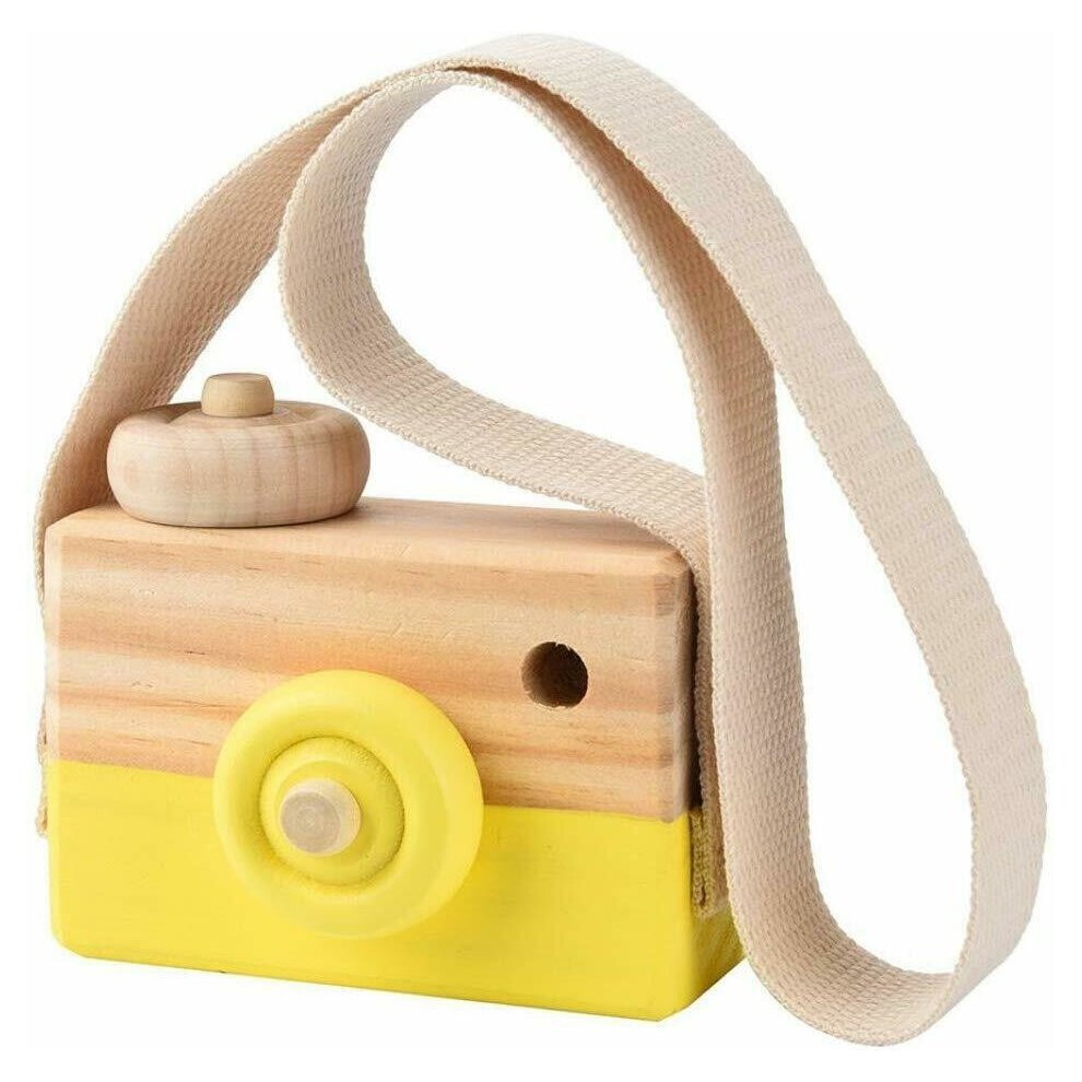 (Yellow) Wood Children's Cameras Room Decor Nursery Toys