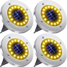(Warm White) 12LED Solar Power Ground Lights Floor Decking Lawn