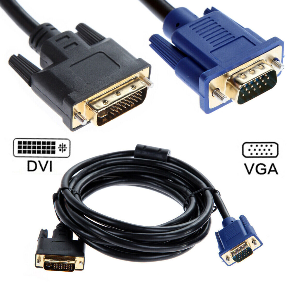DVI-I to VGA D-Sub Video Cable Converter Lead (1M)