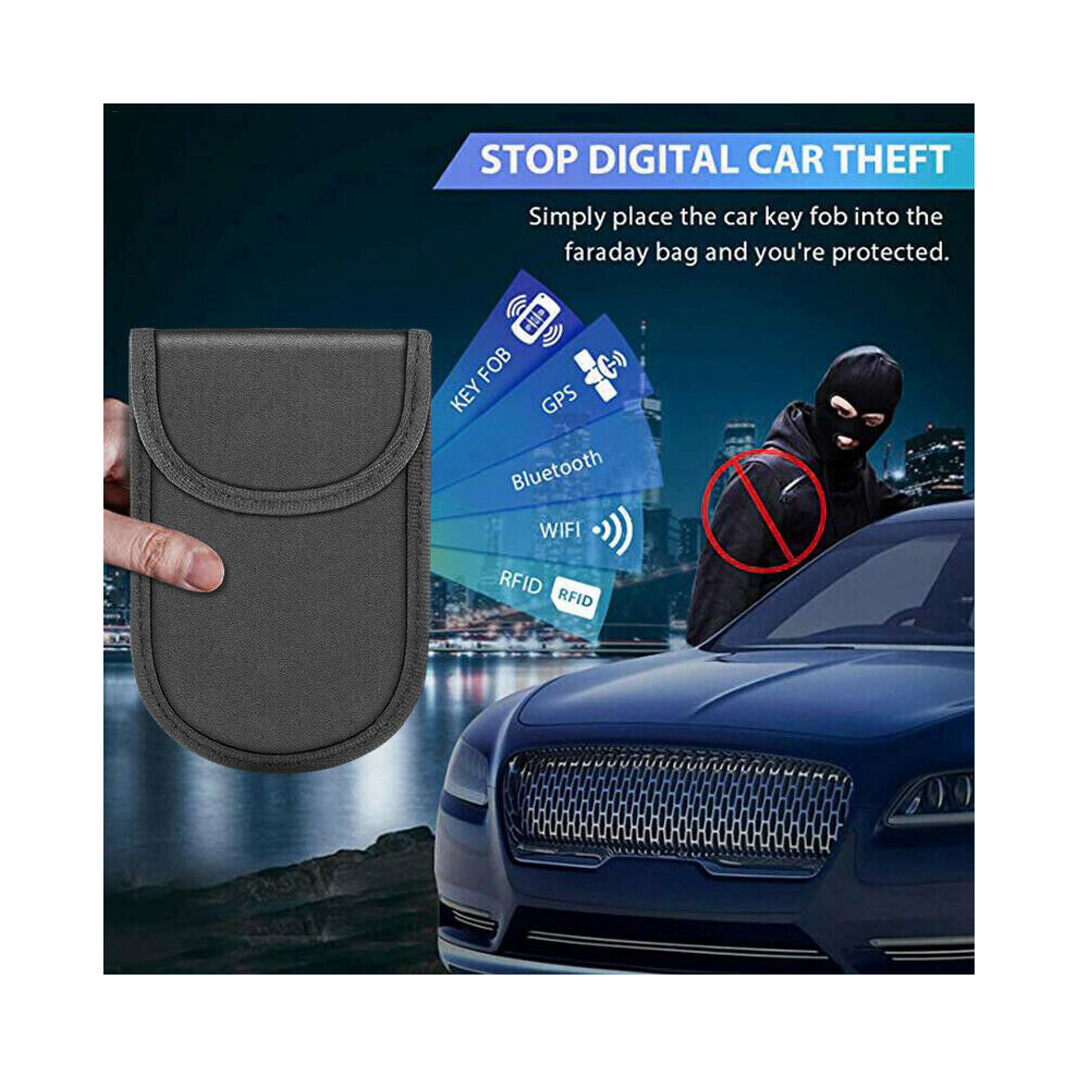 Car Key Signal Blocker Case Faraday Fob Pouch Keyless RFID Blocking Bag Wallet