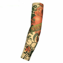 (Rose & Heart) Tattoo Sleeves Mens Women Nylon Temporary Fake Tatoo Full Arm Sleeve Stockings