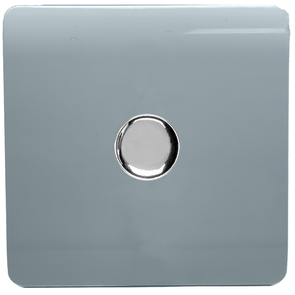 Trendi Artistic Modern Glossy Tactile 1 Gang 2 Way 120w  LED Dimmer switch Cool Grey