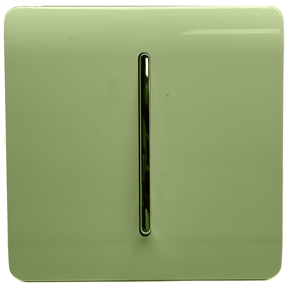 Trendi 1 Gang 1 Way Glossy 10 Amp Rocker Light Switch Moss Green