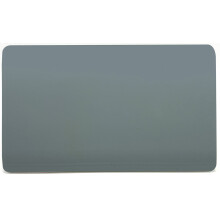 Trendi 2 Gang Artistic Modern Glossy Tactile Double Blanking Plate Cool Grey