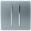 Trendi Switch Trendi 2 Gang (2 Way & Intermediate) Glossy 10 Amp Rocker Light Switch Cool Grey 1
