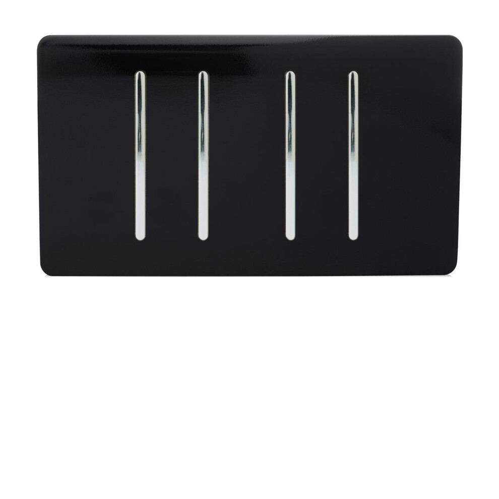 Photos - Other Electrical Equipment Trendi 4 Gang 3 Way Intermediate Artistic Modern Glossy 10 Amp Rocker Light Switch Piano Black ART-SS9999BK