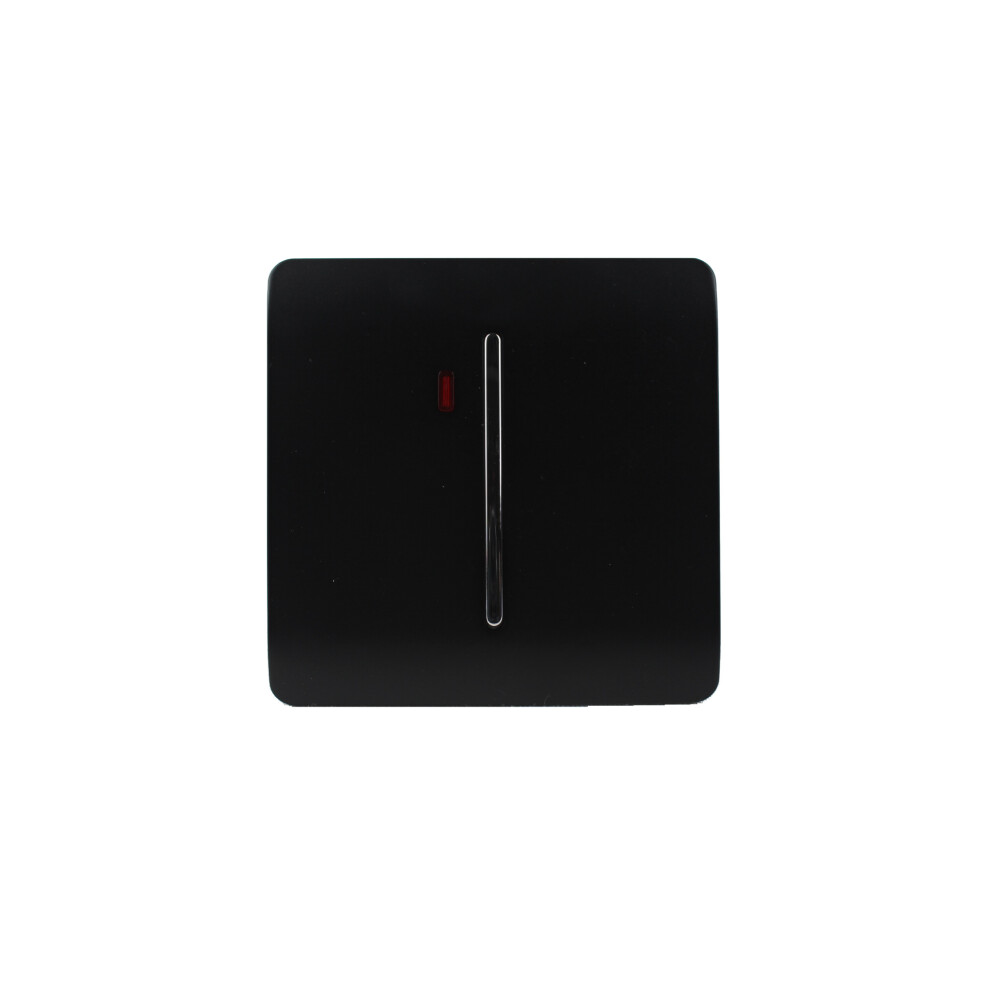 Trendi Artistic Modern Glossy 20 A Tactile Light Switch & Neon Insert Piano Black ART-WHS1BK